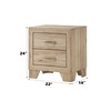 Acme Miquell 2-Drawer Wooden Nightstand in Natural