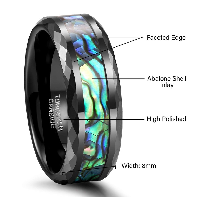 Frank S.Burton Tungsten Rings for Men Women Wedding Bands 8mm