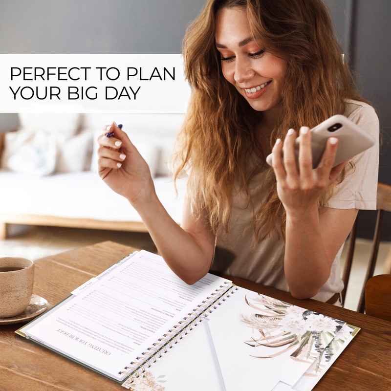 Beautiful Greenery Wedding Planner Book and Organizer - Enhance Excitement