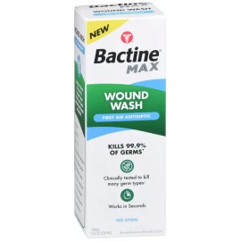 ON CONTAINER BACTINE MAX WOUND WASH LIQUID 8OZ