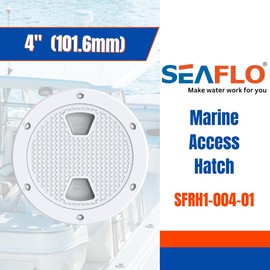SEAFLO 4" - 8" White Circular Non Slip Inspection Hatch w/Detachable Cover (4")