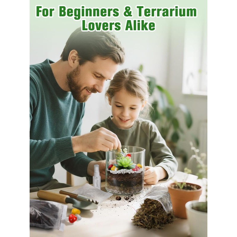 Terrarium Kit Adults - Includes Pumice, Moss, Soil, Pebbles, Charcoal,
