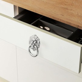 Door Knocker Antique Door Knocker with Lion Head Motif Metal Door Knocker for Chest of Drawers Drawer Cabinet Antique Padding Wrought Iron