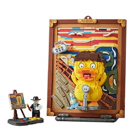 TOYMART Scream Duck Funny Wall Art Mini Building Blocks Set 893PCS – Cute 3D Brick Frame, The Scream Parody, DIY Building Toy for Teens Adults, Art Gifts, Collectible Decor