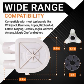 BlueStars Ultra Durable 3363394 Washer Drain Pump & 285753A Core Motor Coupling Kit - Compatible with Whirlpool Kenmore Washers - Replaces 3352492 3348215 3348014 3348015 WP3363394