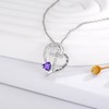 MANBU Sterling Silver Cross Necklace for Girls: Heart Birthstone I