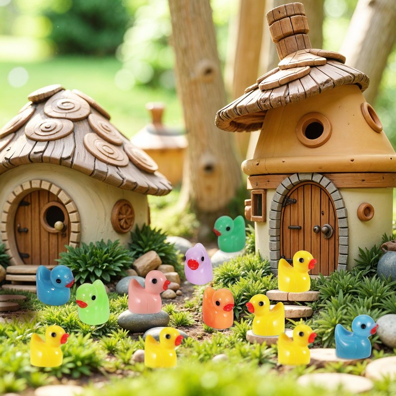 240PCS Mini Ducks, Little Resin Duck Tiny Plastic Ducks Luminous