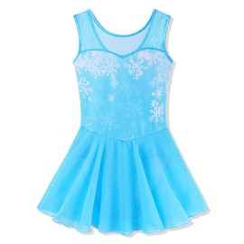 BAOHULU - Maillot de ballet para niñas de 3 a 12 años, Azul Cerúleo, 6-8 Años