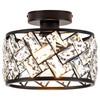 Rpzloila Crystal Ceiling Light Fixture, Modern Semi Flush Mount Ceiling