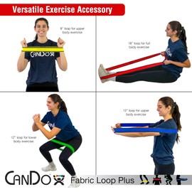 CanDo Fabric Loop Plus, 8" Long Single Loop, Red (Light)