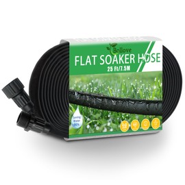 Flat Soaker Hose 25ft, Heavy Duty Double Layer Design, Drip Irrigation Hose Saves 80% Water, Leak Proof Sprinkler Hose For Garden, Lawn, Flower Bed, Vegetable Field