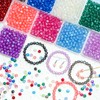 Soeoy 8 mm Round Glass Beads for Bracelets, 100 Pcs