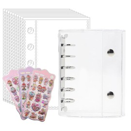 YEZHU Transparent Transparent 3D Sticker, For Girls, Binder, Removable, M5, Seal Storage, Transparent Sleeves, 10 Sheets + 3 Sheets, 3D Stickers, Pushing Goods (Clear)