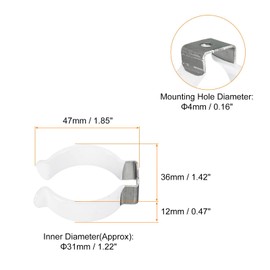 TOP-VIGOR 6 Stück T12 U-Clips, Halterung für LED-Glühbirne, Montagehalterung, Edelstahl, Leuchtstoffröhrenhalter, Rohrschellen, Federhalter, Werkzeug-Clips, um Durchhängen zu verhindern, Weiß