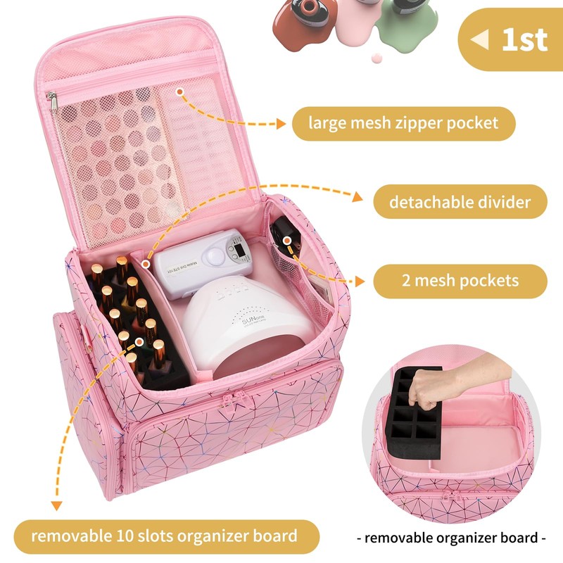 CUBETASTIC Extra Large Nail Polish Organizer Case Holds 86 to