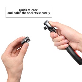 Egofine 12pcs 3/8 Inch Ratchet Socket Wrench Set, Drive Socket Set with 10 Sockets 8-14,17,19,21mm and 2 Way Quick Released Ratchet Handle and Extension Bar