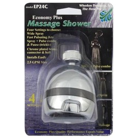 WHEDON PRODUCTS EP24C Chrome Econ Mass Shower Head, Modern Style, Round Shape, 3 Settings
