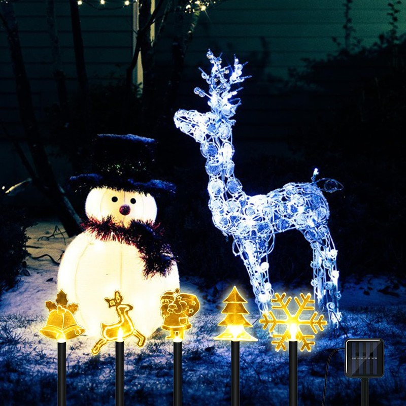 TSLBW Solar Garden Lights 5 Pack Christmas Pathway Lights Outdoor