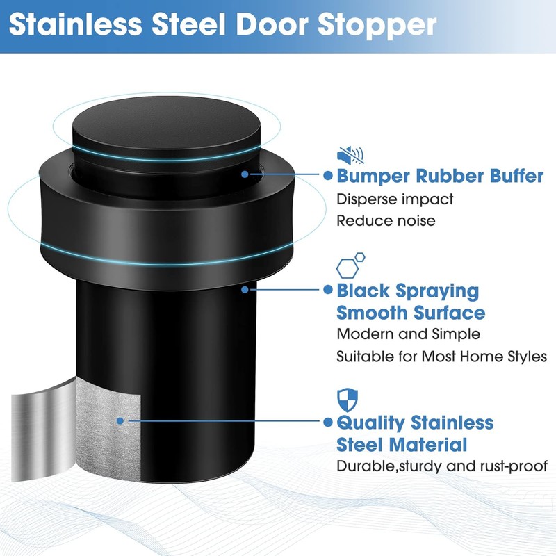 Chumia Stainless Steel Floor Door Stopper Set – Heavy Duty