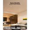 Sunco Recessed Lighting 6 Inch LED, Canless Ceiling Lights Slim