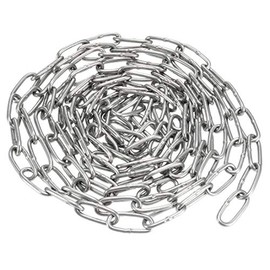 sourcing map Stainless Steel 304 Hardened Proof Coil Chain 1.5m Length 1.5mm Thickness Zinc Plated