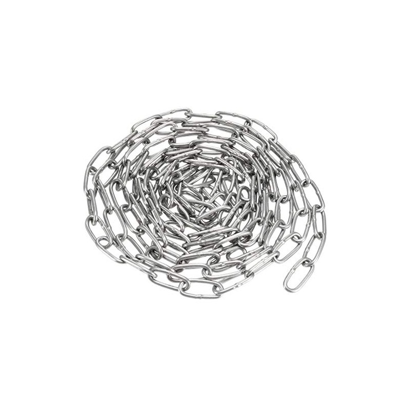 sourcing map Stainless Steel 304 Hardened Proof Coil Chain 1.5m