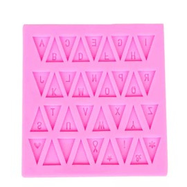 n Molde Pastel Triangulo Letras Fondant Decoracion Reposteria