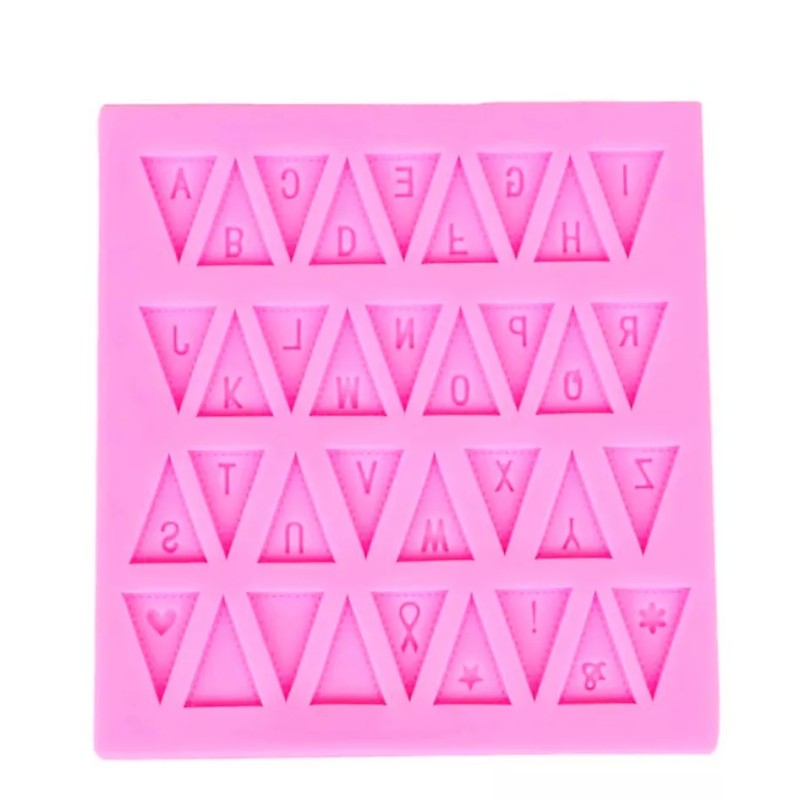 n Molde Pastel Triangulo Letras Fondant Decoracion Reposteria