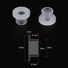 HARFINGTON 10pcs Flanged Sleeve Bearings 6.4mm Bore 9.3mm OD 6.35mm Length Nylon Bushings for Shaft, White