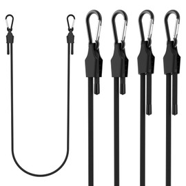 MILYARD 4 Pcs 48 Inch Adjustable Bungee Cord with Hooks, Easy to Adjust from 7" to 48", Heavy Duty Outdoor Carabiner Bungee Cord with Dual Adjustable Ends for Cargo Bike Luggage Carts Truck (Black)