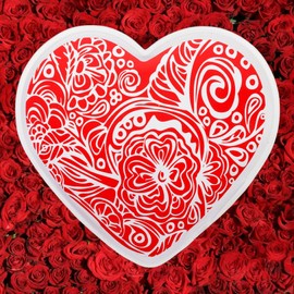 MIJOMA Hand Warmer Pocket Warmer Sets Finger Warmer Against Cold Hands in Winter (Set of 4 Floral Hearts)