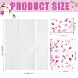 50 Packs Facial Tissue Packs Travel Tissues Size Disposable Pocket Tissues Bulk Slim Tissues Wallet Wedding Tissues for Guest Travel School Purse Home Supplies, 500 Sheets 3 Ply (Pink Magnolia)