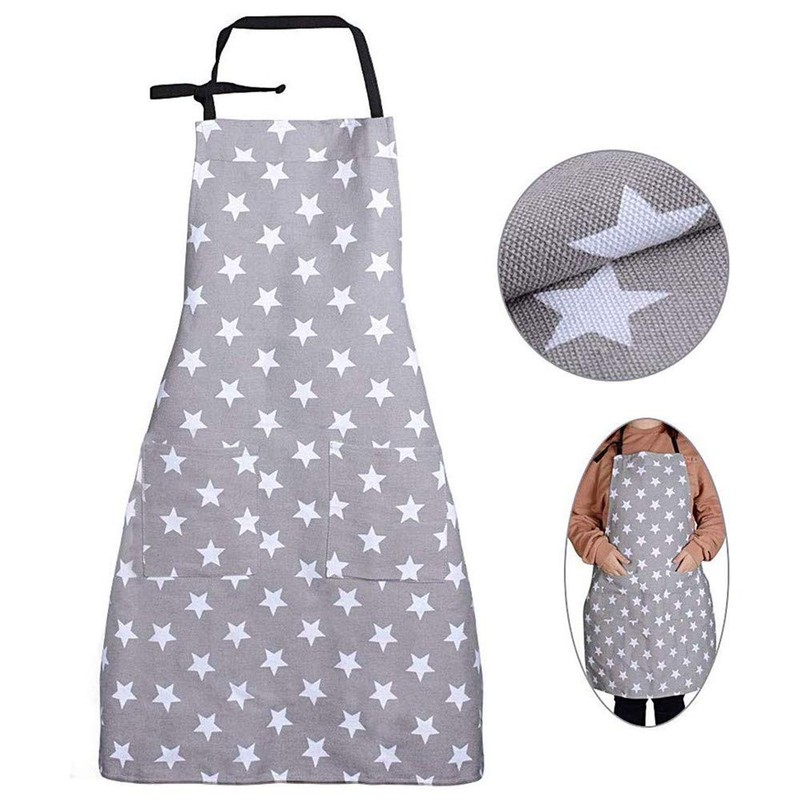 Kitchen Apron for Women, Adjustable Cooking Apron with Two Large