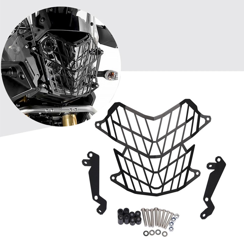 Fydun Motorcycle Headlight Grille Cover Headlight Protector Carbon Steel Grille