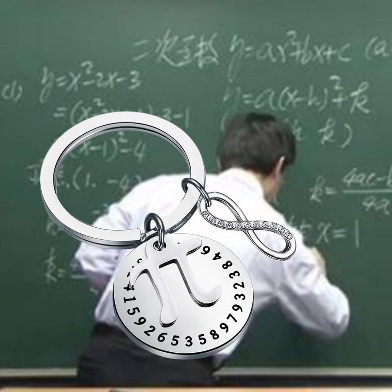 MYOSPARK Mathematical Pi Symbol Pendant Necklace Keychain Science Jewelry Math