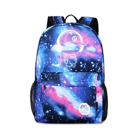 FANDARE School Backpack Galaxy Luminous School Bag Boys Girls Backpacks School Bag with USB Teenager Backpack Daypack Travel Daypacks Women Men Children's Backpacks Polyester, Blue C, School bag