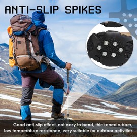LURNODY Non-Slip Shoe Spikes, L 40-45 Shoes Spikes for Shoes Winter, Non-Slip Shoes, Suitable for Ice and Snow Climbing Climbing Walking Outdoor Activities Shoes Non-Slip