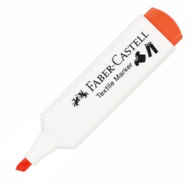 Faber-Castell Textile Marker, Neon Orange, 1mm, 2mm, and 5mm Tips, Recycled, MARKING_PEN