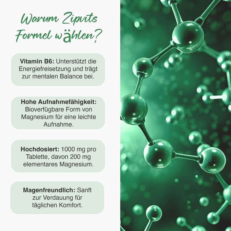 Magnesium Glycinate 2000 mg (as Bisglycinate) Plus Vitamin B6 with