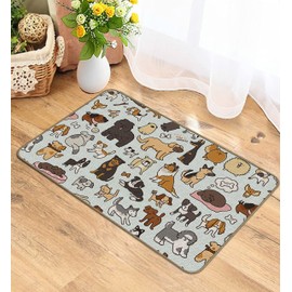 M-Qizi Cartoon Dog Doormat Indoor, Dog Gone Smart Dirty Dog Doormat, 30''x17'' Non-Slip Cute Door Mats, Dog Decorations for The Home, Gifts for Dog Lovers, Dog Lover Gifts