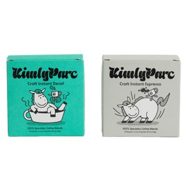 Kimlyparc Premium Craft Instant Coffee Set (Espresso & Decaf) 100% Specialty Beans Medium Dark Roast, Hand-Roasted, Enjoy Hot or Cold 20 Servings