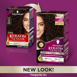 Schwarzkopf Schwarzkopf Keratin Color, Color & Moisture Permanent Hair Color Cream, 4.2 Dark Brown