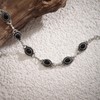 Turquoise Anklets for Women Waterproof Boho Black Silver Ankle Bracelet
