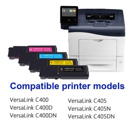 VersaLink C400 C405 Toner Bundle (4-Pack, BK/C/M/Y) Replacement for Xerox VersaLink C405 C400 C400D C400DN C405 C405DN C405N Printer, 106R03500 106R03501 106R03502 106R03503 Toner
