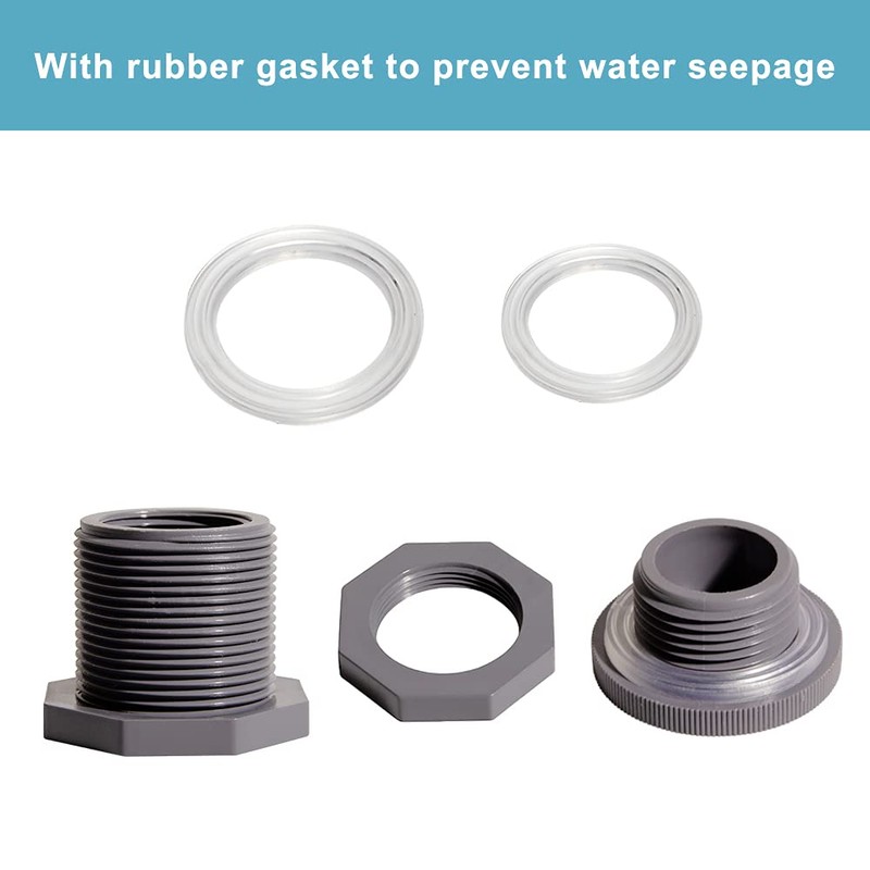 Ququyi 3/4 Inch PVC Bulkhead Water Tank Connector Adapter Fitting