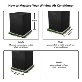Aozzy Central Air Conditioner Covers for Outside Units Heavy Duty Ac Cover for Outdoor Unit Square Winter Withstand The Rain and Snow (Black, 38x38x40 inches)