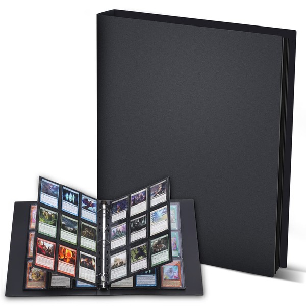 Lictin Trading Card Sleeves Black - Waterproof Transparent 540 Pockets