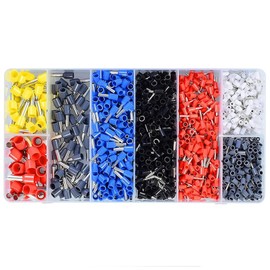 FODDOM Ferrule Terminals with Collar, Insulated Cover, Dedicated Rod, Insulated Sleeve, Ferrule Insulation, Ferrule Terminal Set, Storage Case, 1300 Pieces