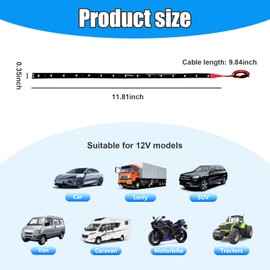 Dickno 6 PCS 15 LED Strip Underbody Light, 1Ft 12V Waterproof Car Led Interior Exterior Strip Light with 6 Inch Wire, Flexible Auto Light Strip Decoration for Car Motorcycle Truck Boat (Red)