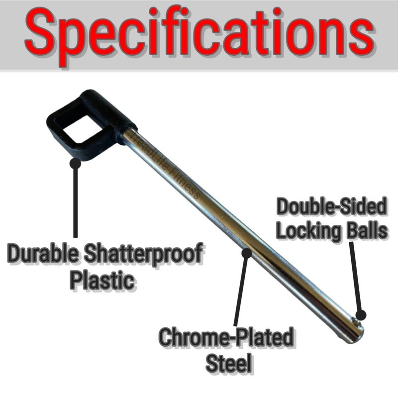 TreadLife Fitness Heavy Duty Weight Stack Pin w/ Ring Handle